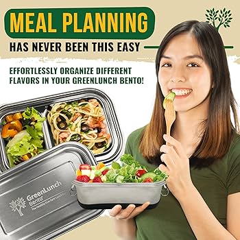 Lunch✨✨ Amazon.com: GreenLunch Bento Stainless Steel Bento Box, BPA
